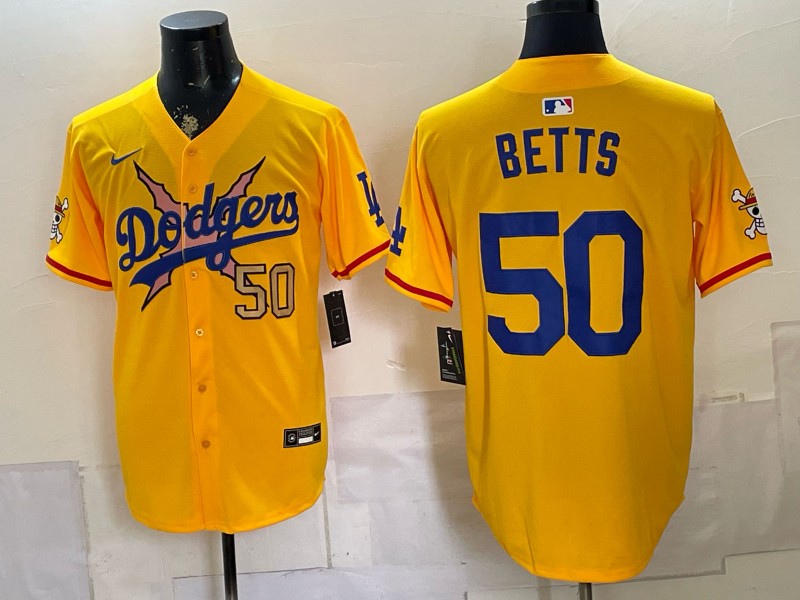 men Los Angeles Dodgers #50 Betts yellow Game 2026 Nike MLB Jersey 0716006->los angeles dodgers->MLB Jersey